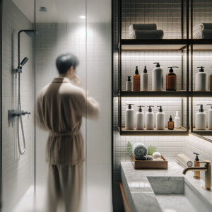 In shower