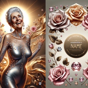 A horizontal portrait of a thinner, smiling curvy 80 year old Ca...