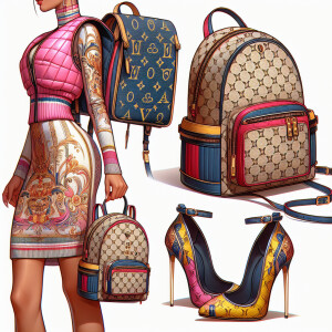 Kylie Jenner wearing a Louis Vuitton dress with a pink vest with...