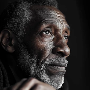 Face shot of an older black man