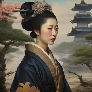 And also realistic oil painting of the Japanese dynasty in the 1...