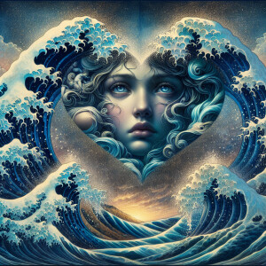 A romantic and symbolic representation of love and surrender, in...
