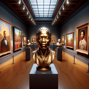 Design a close-up, detailed 3D view inside an African-American m...