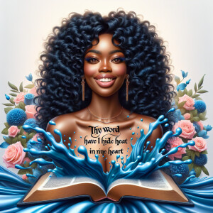 Create an image of an ultra-light-skinned African-American woman...
