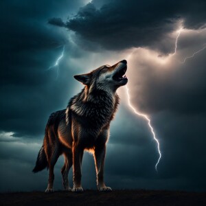 image featuring a dramatic sky with dark clouds and a striking l...
