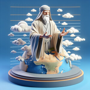 Spiritual guru: a character in flowing robes, with an aura of pe...