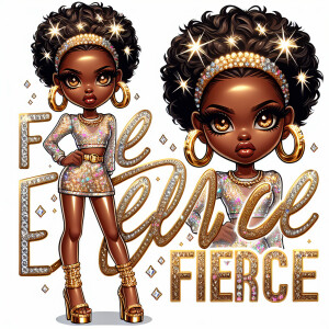 Create a vector design for a T-shirt displaying the word "FIERCE...