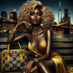Airbrush Style: innner New York skyline landscape. A beautiful A...
