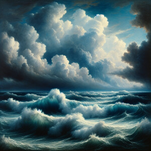 Storm sea like a Aivazovskiy