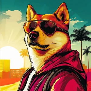 MEME DOGE in GTA art style — KRIS — in the style of a Grand Thef...