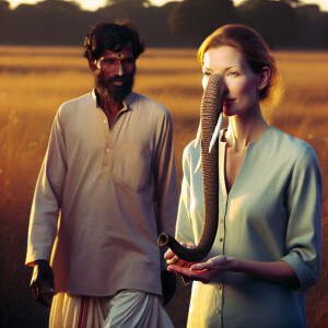 Human with elephant trunks