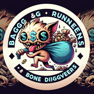 Design a circular logo featuring a cartoon character of a little...