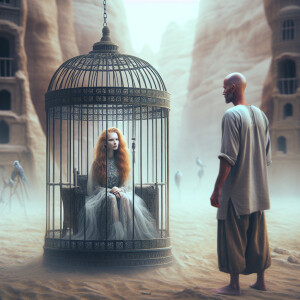 Create a photorealistic image of a stunning pale woman with long...