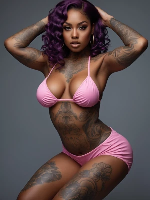 African American Brown skin redbone female with just above shoul...