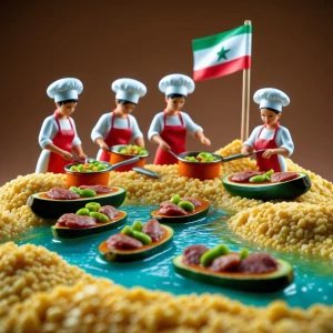 Eine kreative Miniaturlandschaft, die eine marokkanische Szeneri...