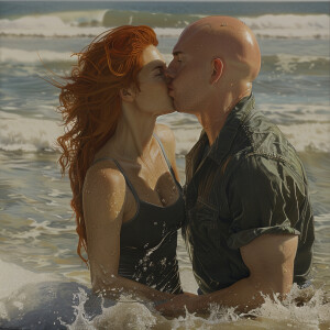 A photorealistic high resolution image. Light ginger haired fema...