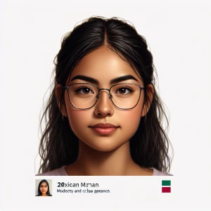 Create an image of a 20-year-old Mexican woman with an average a...