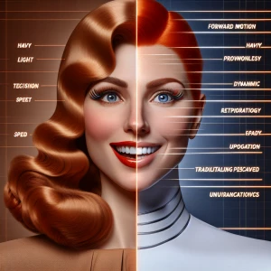 Create photorealistic an image of a ginger-haired woman who embo...