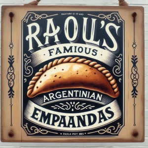 Make it say raoul's famous argentinian empanadas
