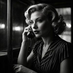 A captivating and seductive woman, portrait shot, inside a vinta...