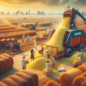 Maize silage one ton bales production by Goweil baler in pakista...