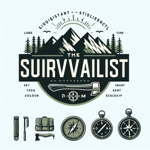 Design a bold and dynamic logo for "The Survivalist" that commun...