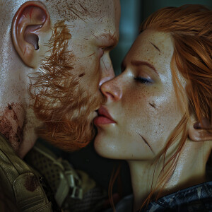 Photorealistic image. High resolution. Light ginger haired femal...