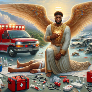 Create a realistic 3D oil painting depicting a scene of emergenc...