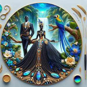 Refine the image within a circular frame to feature an African-A...