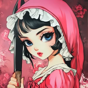 A girl with a sickle --sref 1