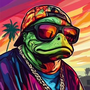 MEME PEPE in GTA art style — — in the style of a Grand Theft Au...