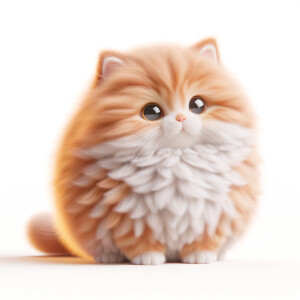 3d/GGI, blender render, cute fluffy fat kitten with innocent fat like Mofusand