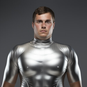 Create a hyper-realistic image of Curtis Kowe, a 27-year-old ove...