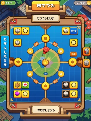 A Japanese-style game board in Rush Royale game