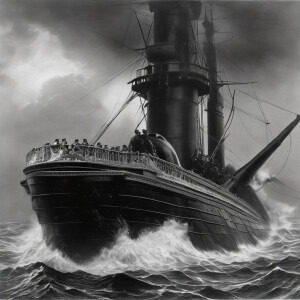 A kracken attacking a submarine