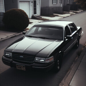 Unmarked black crown vic