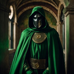 Create an image of Doctor Doom, the iconic Marvel Comics villain...
