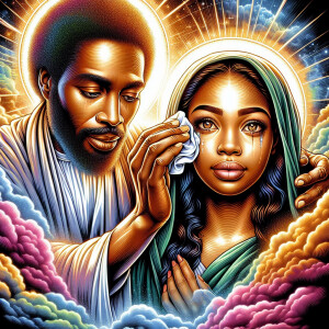 Ensure that the image distinctly represents both Jesus Christ an...