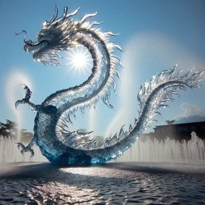 An elegant dragon soaring through the sky, composed entirely of...