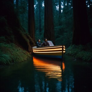 A sexy gay man cruising for cock at the riverbank in a redwood t...