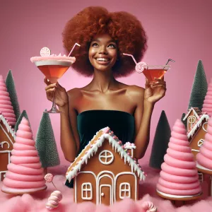 Photorealistic image of a ginger haired young woman drinking a c...