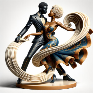 3d wood and porcelain sculpture of an Afrocentric woman with a m...