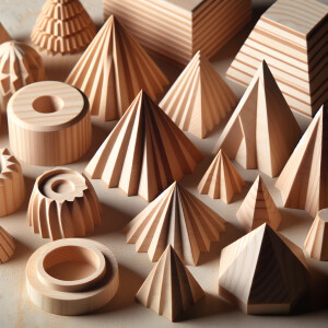 Imagen de moldes en madera para conos triangulares o piramidales...