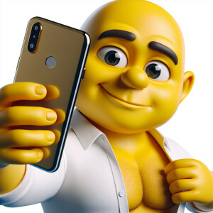 Homer Simpsons taking a selfie