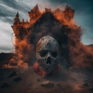 transparent crystal ghostface mask containing a horrorcore theme...