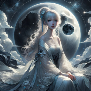 Lunar princess Ranni from Elden Ring sitting in anticipation for her black moon to reveal itself