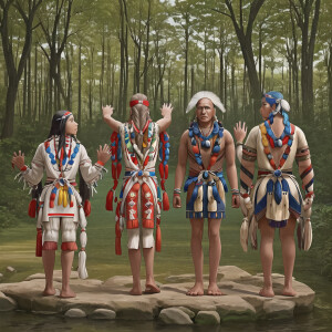 Prompt 1:
/imagine prompt: A group of Delaware Lenape American I...