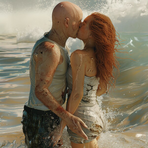 A photorealistic high resolution image. Light ginger haired fema...