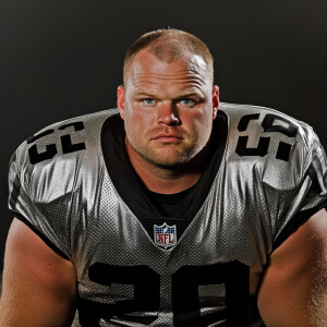 Create a whole body portrait image of a  football player at age...