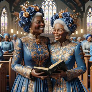 Adjust the 3-D realistic image to depict the African-American gr...